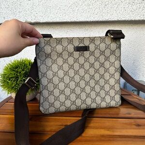 Gucci Beige and Brown GG Messenger Bag